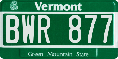 VT license plate BWR877