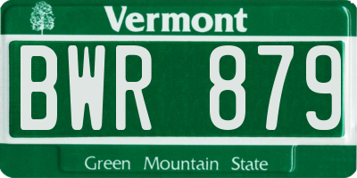 VT license plate BWR879