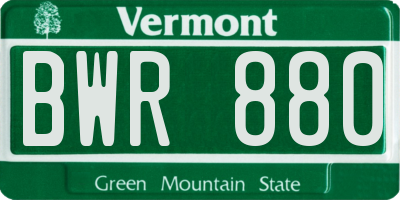 VT license plate BWR880