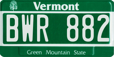 VT license plate BWR882