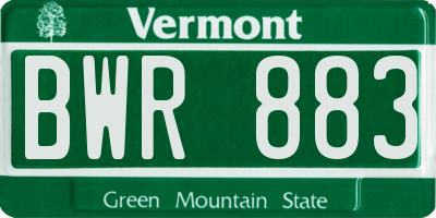 VT license plate BWR883