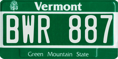 VT license plate BWR887