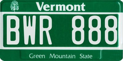 VT license plate BWR888