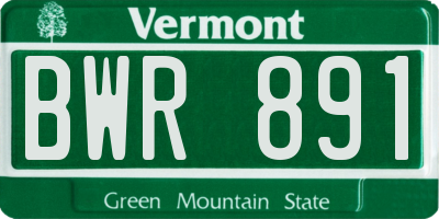 VT license plate BWR891