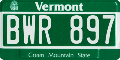 VT license plate BWR897