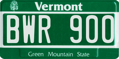 VT license plate BWR900