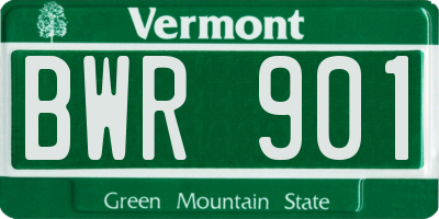 VT license plate BWR901