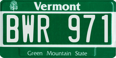 VT license plate BWR971