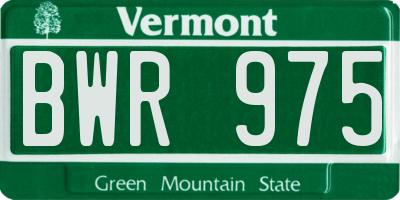 VT license plate BWR975