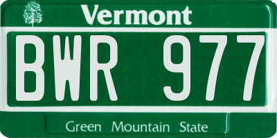 VT license plate BWR977
