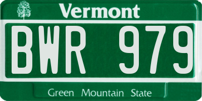 VT license plate BWR979