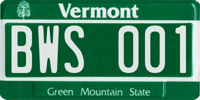 VT license plate BWS001