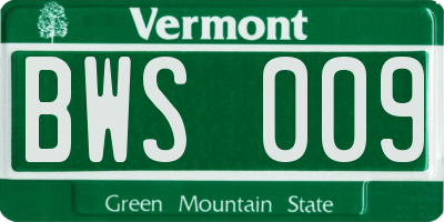 VT license plate BWS009