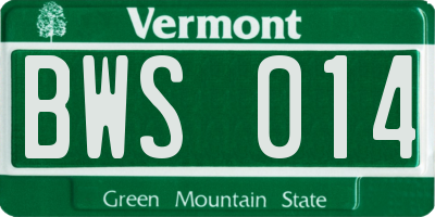 VT license plate BWS014
