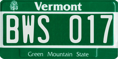 VT license plate BWS017
