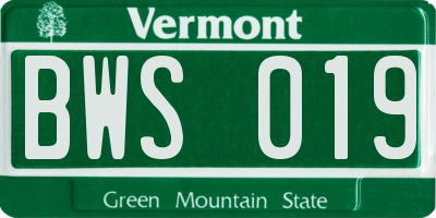 VT license plate BWS019