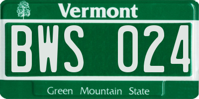 VT license plate BWS024