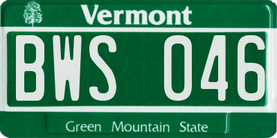 VT license plate BWS046