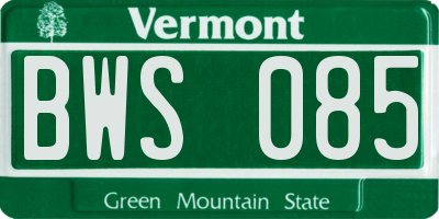 VT license plate BWS085
