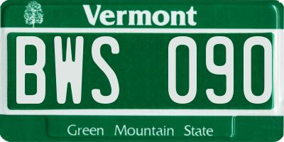 VT license plate BWS090