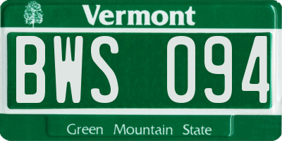 VT license plate BWS094
