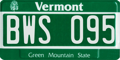 VT license plate BWS095