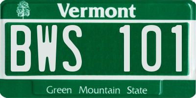 VT license plate BWS101