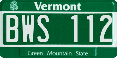 VT license plate BWS112