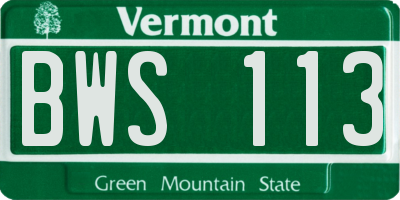 VT license plate BWS113