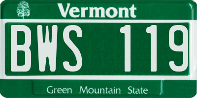 VT license plate BWS119