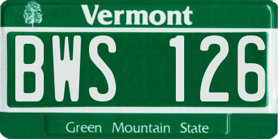 VT license plate BWS126
