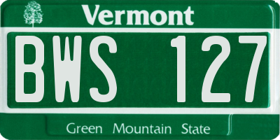 VT license plate BWS127