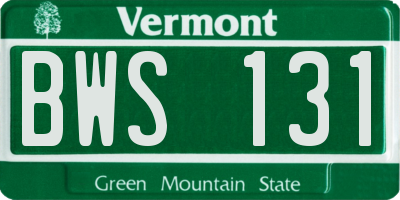 VT license plate BWS131