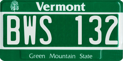 VT license plate BWS132