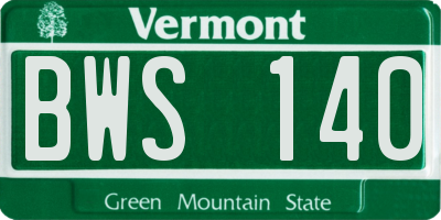 VT license plate BWS140