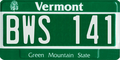 VT license plate BWS141