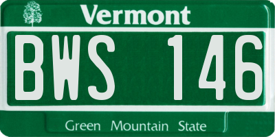 VT license plate BWS146