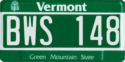 VT license plate BWS148