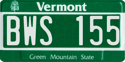 VT license plate BWS155