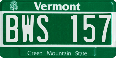 VT license plate BWS157