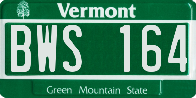 VT license plate BWS164
