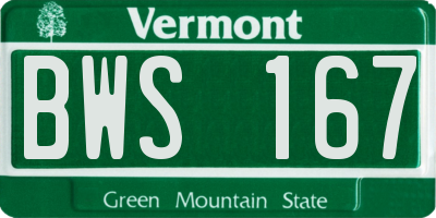 VT license plate BWS167