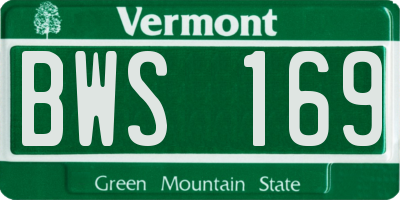 VT license plate BWS169