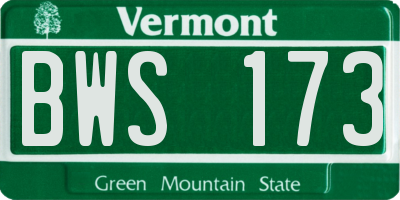 VT license plate BWS173