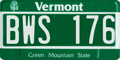 VT license plate BWS176