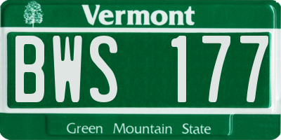 VT license plate BWS177