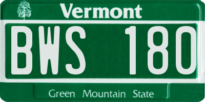 VT license plate BWS180