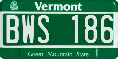 VT license plate BWS186