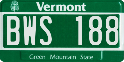 VT license plate BWS188