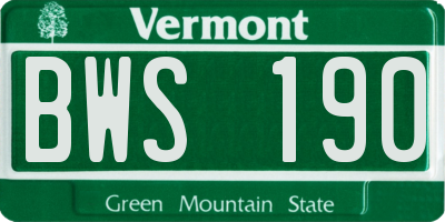 VT license plate BWS190